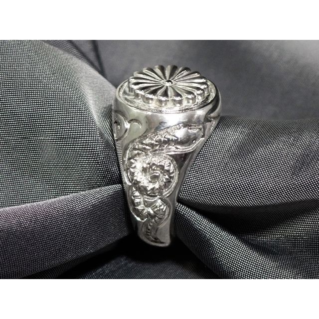 ☆菊紋印台銀製指輪silver925☆菊:silver925☆15-28号 ☆の通販 ☆菊紋印台銀製指輪silver925☆菊:silver925☆15-28号 ☆の通販