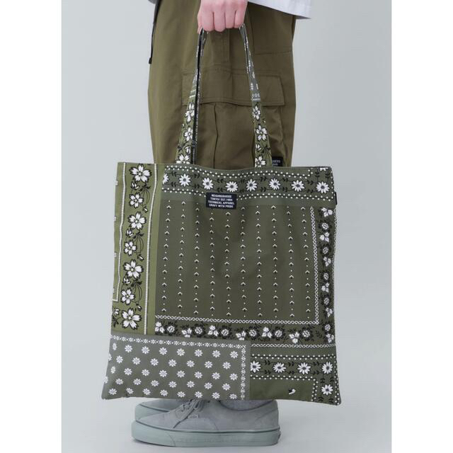 NEIGHBORHOOD(ネイバーフッド)のNEIGHBORHOOD BANDANA CHOPPED TOTE OLIVE メンズのバッグ(トートバッグ)の商品写真