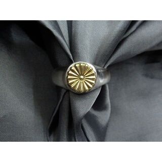 ★菊紋印台銀製指輪silver925(シンプル・タイプ)★菊：真鍮★ (リング(指輪))