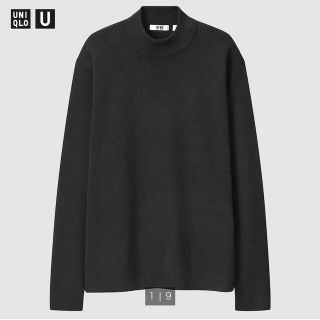 ユニクロ(UNIQLO)のUNIQLO U メリノブレンドモックネックセーター 黒 M(ニット/セーター)