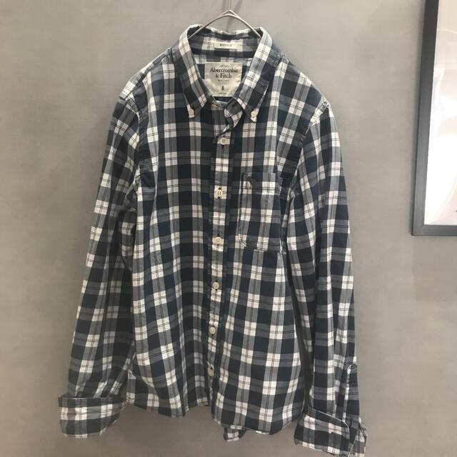 Abercrombie&Fitch(アバクロンビーアンドフィッチ)のアバクロンビー&フィッチ メンズ チェックシャツ 長袖 ブルー S メンズのトップス(シャツ)の商品写真