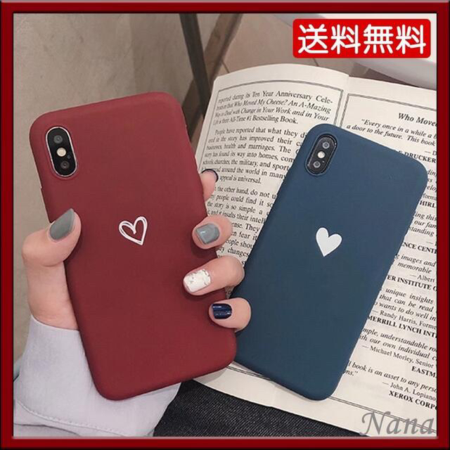 iPhoneケース ハート 赤 青 かわいい シンプル 6plus 11proの通販 by