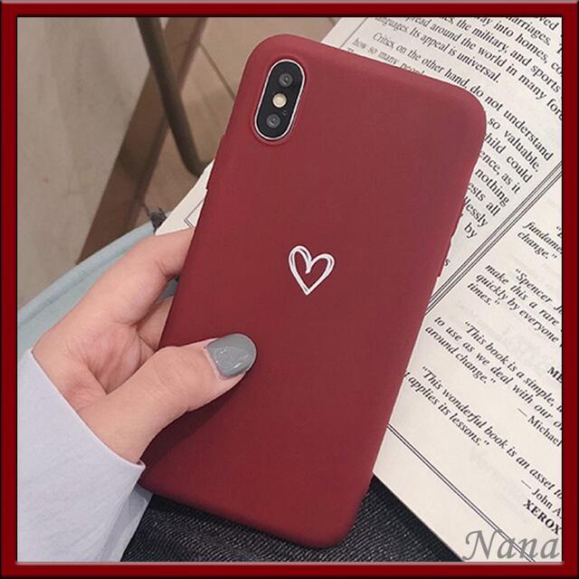 iPhoneケース ハート 赤 青 かわいい シンプル 6plus 11proの通販 by