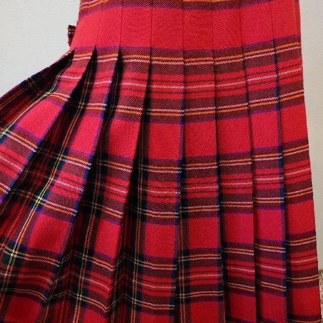 ヴィンテージ タータンチェック 巻きロングスカート  ヨーロッパ古着 レディースのスカート(ロングスカート)の商品写真
