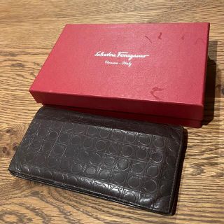 サルヴァトーレフェラガモ(Salvatore Ferragamo)のフェラガモ★長財布★箱付き★ブラウン★ネイビー(長財布)