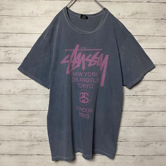 STUSSY(ステューシー)の【希少カラー】ステューシー　ワールドツアー　両面プリン霜降り　Tシャツ メンズのトップス(Tシャツ/カットソー(半袖/袖なし))の商品写真