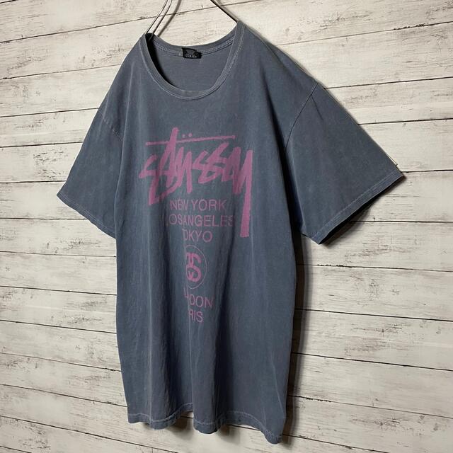 STUSSY(ステューシー)の【希少カラー】ステューシー　ワールドツアー　両面プリン霜降り　Tシャツ メンズのトップス(Tシャツ/カットソー(半袖/袖なし))の商品写真