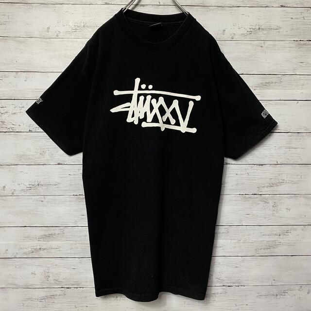 STUSSY(ステューシー)の【希少デザイン】ステューシー　プリントデカロゴ　ブラッTシャツ　メキシコ製 メンズのトップス(Tシャツ/カットソー(半袖/袖なし))の商品写真