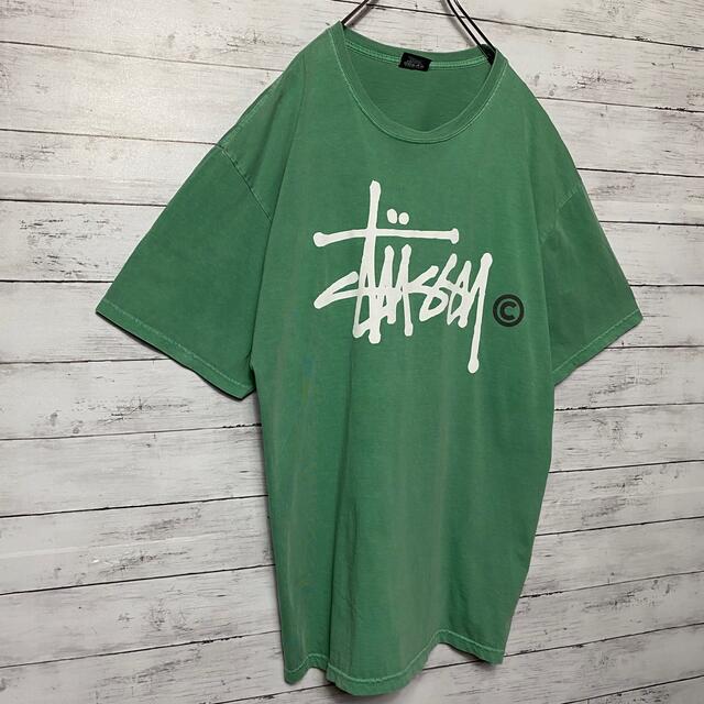 STUSSY(ステューシー)の【アースカラー】ステューシー　ミントグリーン　プリントロゴ　ビックサイズTシャツ メンズのトップス(Tシャツ/カットソー(半袖/袖なし))の商品写真