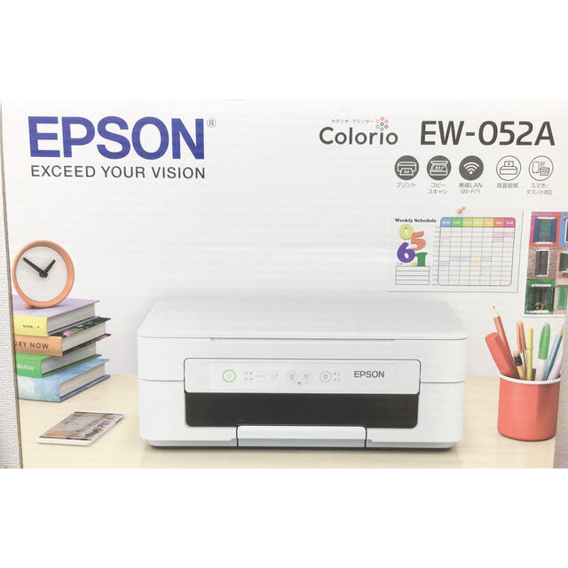 ネットワーク印刷インクタイプEPSON　エプソン プリンター カラリオ EW-052A インク欠品