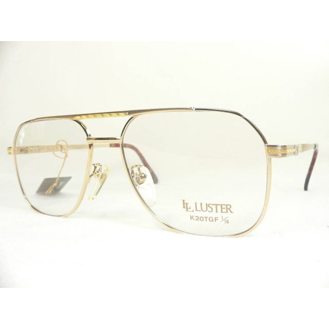 LUSTER ヴィンテージ 眼鏡 フレーム 20金厚張 Pt900飾 ラスター