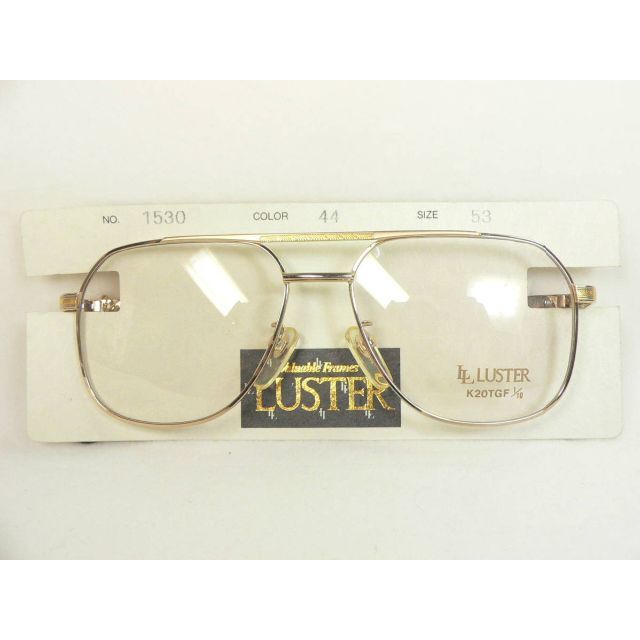 LUSTER ヴィンテージ 眼鏡 フレーム 20金厚張 Pt900飾 ラスター