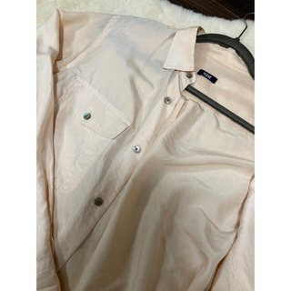 マーガレットハウエル(MARGARET HOWELL)のyleve シルクシャツ　サイズ2 ピンク(シャツ/ブラウス(長袖/七分))