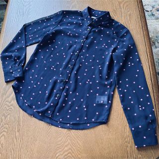 ユニクロ(UNIQLO)のユニクロ 長袖シャツ 星柄 透け感あり サイズＳ(シャツ/ブラウス(長袖/七分))