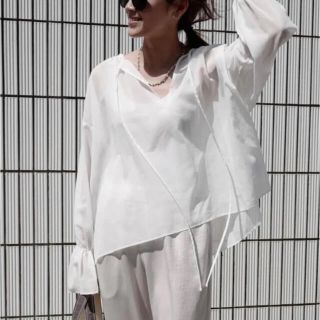 ドゥロワー(Drawer)の本日限定価格 gypsohila Chiffon Blouse Black  (シャツ/ブラウス(長袖/七分))