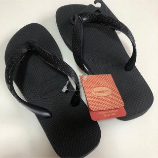 ハワイアナス(havaianas)のハワイアナス　ビーチサンダル　ビーサン　黒　ブラック　23センチ(ビーチサンダル)