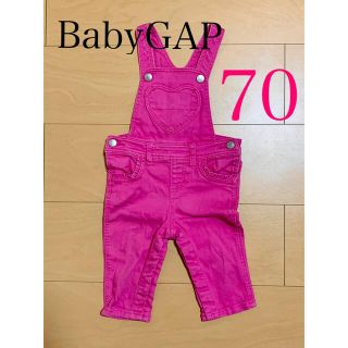 ベビーギャップ(babyGAP)のGAP サロペット デニム オーバーオール ピンク 70センチ(パンツ)