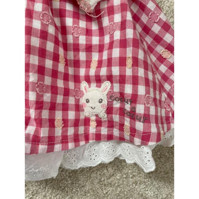 coeur a coeur(クーラクール)のクーラクール　ギンガムチェックワンピース　90 キッズ/ベビー/マタニティのキッズ服女の子用(90cm~)(ワンピース)の商品写真