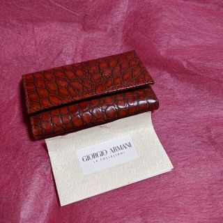 ジョルジオアルマーニ(Giorgio Armani)の🐊昭和レト(アルマーニ)クロコダイル型押GIORGIOARMANIのキーケース(キーケース)