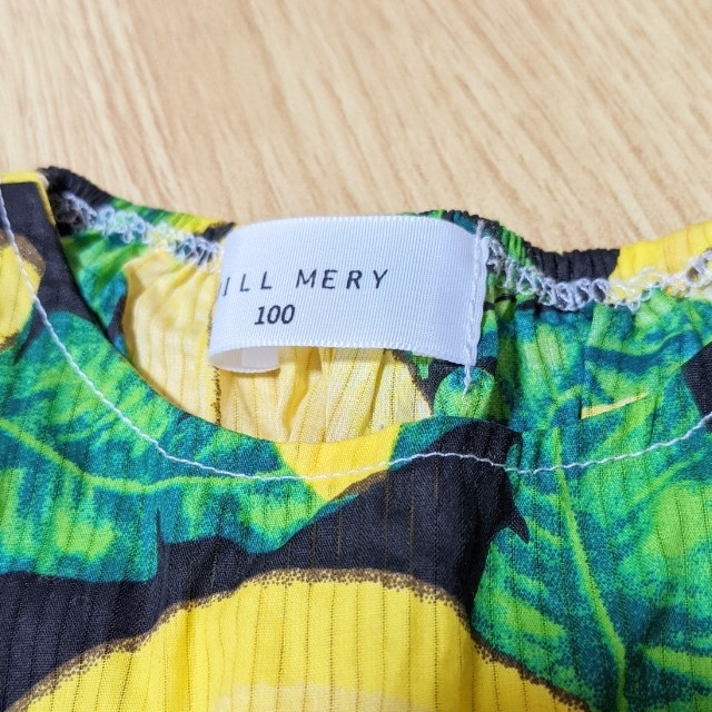 WILL MERY(ウィルメリー)のウィルメリー バナナ ノースリーブ ワンピース フリル 黒 ブラック 100 キッズ/ベビー/マタニティのキッズ服女の子用(90cm~)(ワンピース)の商品写真