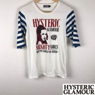 ヒステリックグラマー(HYSTERIC GLAMOUR)の美品 ヒステリックグラマー 5分袖Tシャツ ホワイト サイズS(Tシャツ/カットソー(半袖/袖なし))