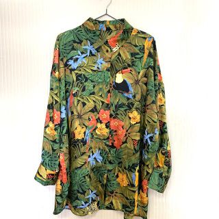 ザラ(ZARA)のZARA ボタニカル柄　ブラウス　チュニック(シャツ/ブラウス(長袖/七分))