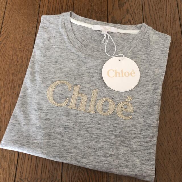 新品タグ付 クロエ Chloe キッズ ロゴ Tシャツ 12Y S XS