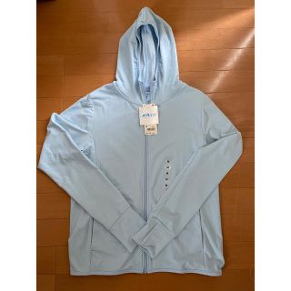 ユニクロ(UNIQLO)のUNIQLO WOMEN エアリズム　UVカットメッシュパーカー　M Blue(パーカー)