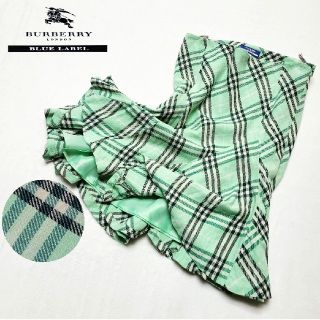 バーバリーブルーレーベル(BURBERRY BLUE LABEL)のBURBERRY バーバリーブルーレーベル　フリルスカート ノバチェック 38(ひざ丈スカート)