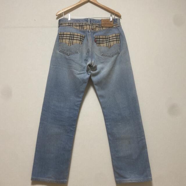 BURBERRY(バーバリー)のリメイクデニムパンツ　Levi’s 501 Burberry 加工 メンズのパンツ(デニム/ジーンズ)の商品写真