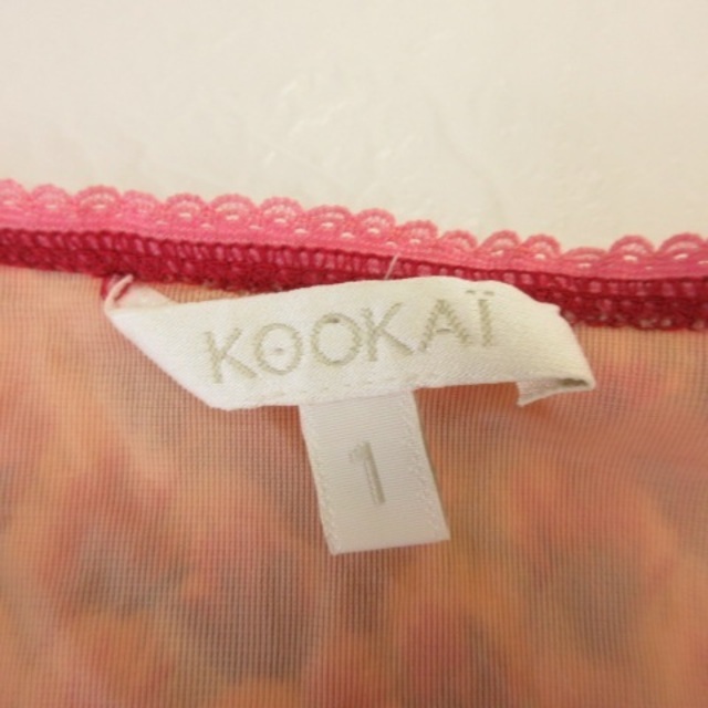 KOOKAI(クーカイ)のクーカイ KOOKAI 膝丈スカート タイト 総柄 ナイロン 赤紫 ベージュ 1 レディースのスカート(ひざ丈スカート)の商品写真