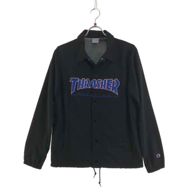 THRASHER(スラッシャー)の▼▼THRASHER メンズ コーチジャケット ×Champion M ブラック メンズのジャケット/アウター(その他)の商品写真