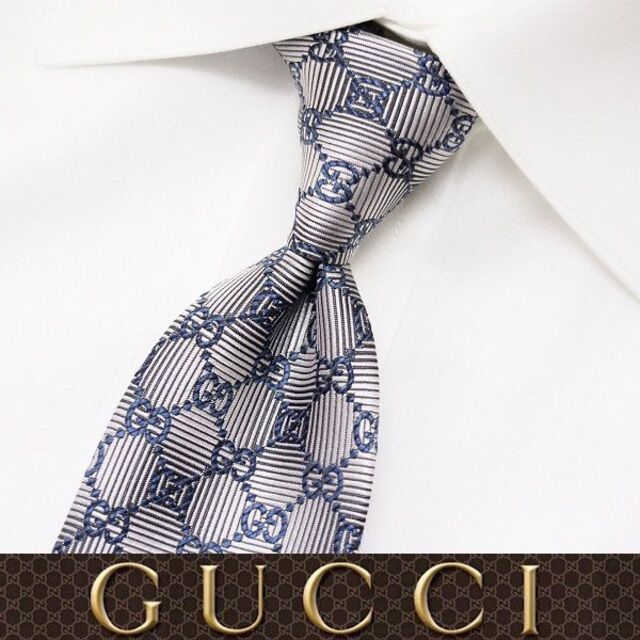 Gucci - 51 GUCCI グッチ ライトグレー SILK ネクタイの通販 by NEO 's 
