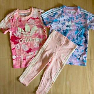 アディダス(adidas)のadidas☆セットアップ Tシャツ2枚＋レギンス1枚セット　90㎝(Tシャツ/カットソー)