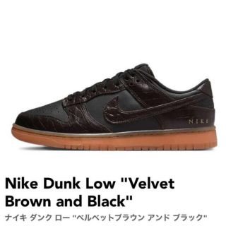 ナイキ(NIKE)のNike Dunk Low Velvet Brown and Black ダンク(スニーカー)