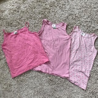 エイチアンドエム(H&M)の【H&M 146/152】ピンク系コットンタンクトップ&キャミソールセット(Tシャツ/カットソー)