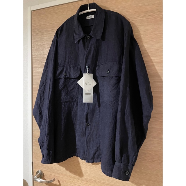 22ss COMOLI ピッコロ製 リネンCPOシャツ Navy 46