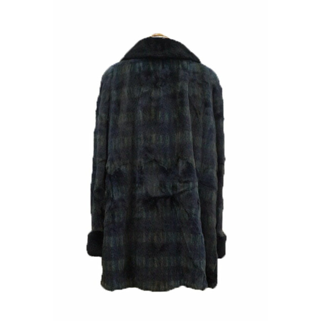 ♪♪ レディース 毛皮 ハーフコート  SIZE フリー チェック グリーン レディースのジャケット/アウター(その他)の商品写真