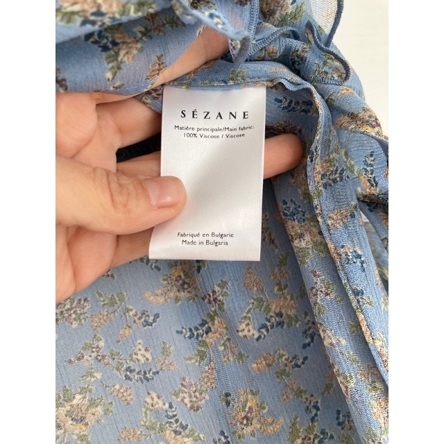 SEZANE セザンヌ  フリル シースルー 花柄 ブラウス