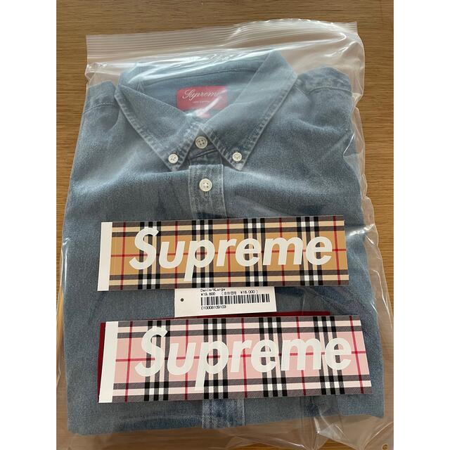 supreme small box shirt denim XL ステッカー付き 1