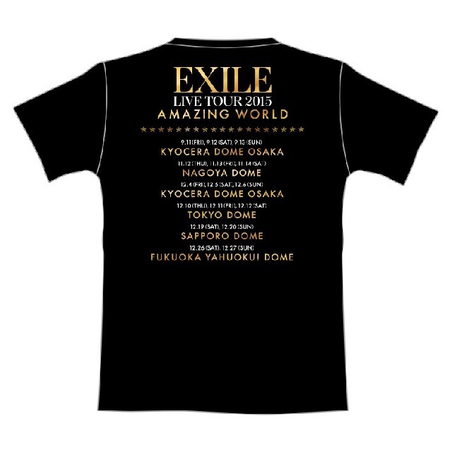 EXILE(エグザイル)のEXILE ライブ Tシャツ 半袖 アメイジングワールド ツアーグッズ エンタメ/ホビーのタレントグッズ(ミュージシャン)の商品写真