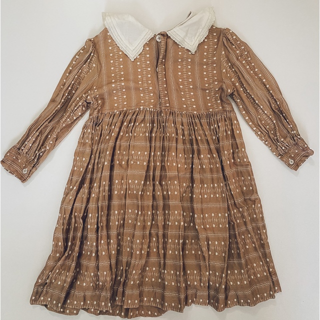 Caramel baby&child (キャラメルベビー&チャイルド)のBuzzard Dress CHestnut Dotty Print  6y キッズ/ベビー/マタニティのキッズ服女の子用(90cm~)(ワンピース)の商品写真