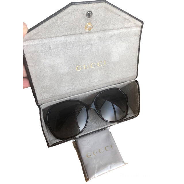 超美品☆GUCCI グッチ サングラス べっ甲 茶 大きめグラス GG柄ケース