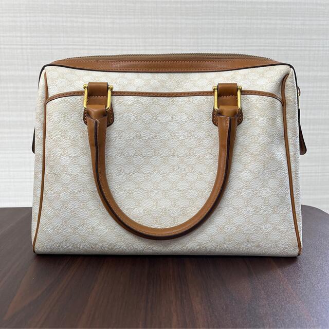 CELINE - オールドセリーヌミニボストンバック 白 マカダムの CELINE - オールドセリーヌミニボストンバック 白 マカダムの