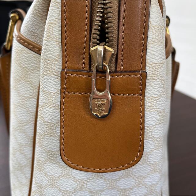 CELINE - オールドセリーヌミニボストンバック 白 マカダムの CELINE - オールドセリーヌミニボストンバック 白 マカダムの