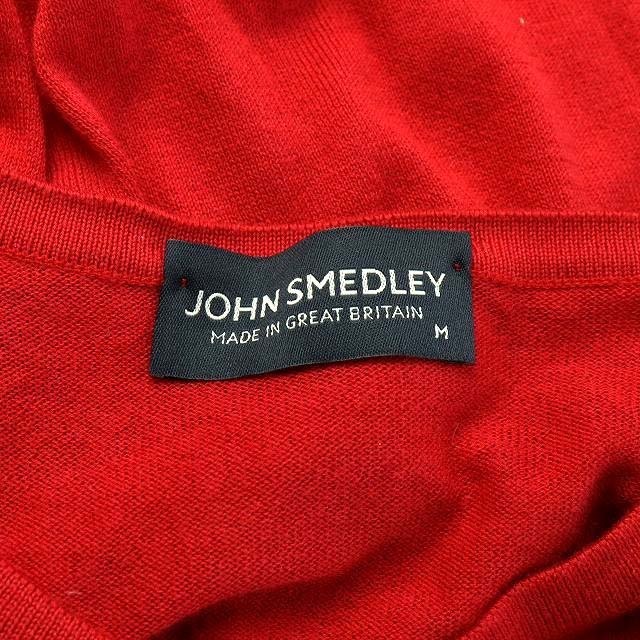 JOHN SMEDLEY(ジョンスメドレー)のジョンスメドレー カーディガン ニット クルーネック 長袖 M 赤 レディースのトップス(カーディガン)の商品写真