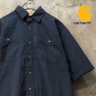 カーハート(carhartt)のcarhart カーハート　シャツ　半袖シャツ　シャツ　ダークネイビー　メンズL(シャツ)