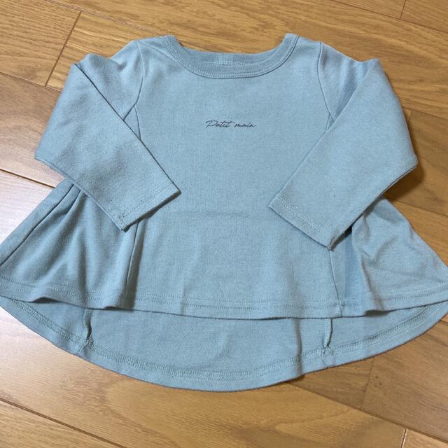 petit main(プティマイン)のPetitmain⭐︎裾フリル長袖カットソー90cmプティマイン キッズ/ベビー/マタニティのキッズ服女の子用(90cm~)(Tシャツ/カットソー)の商品写真