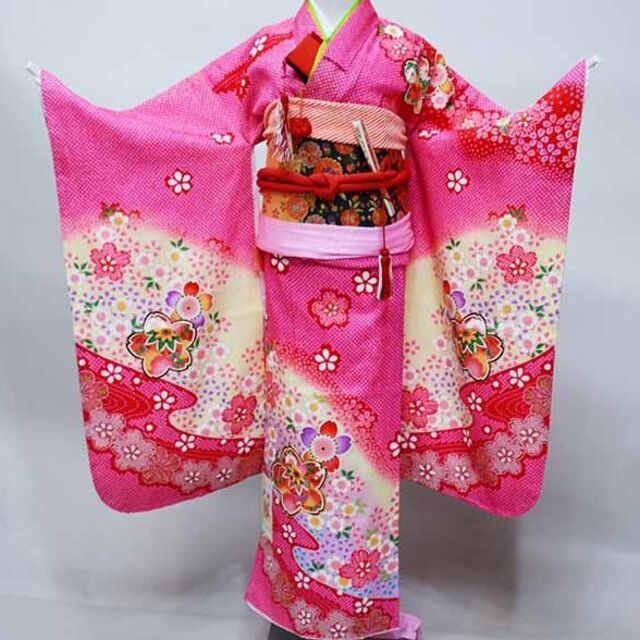 正規品販売! 正絹 女児 七歳 七五三 着物フルセット NO37379 着物は陽気な天使 和服+着物 七五三 7歳 フルセット カラフル☆