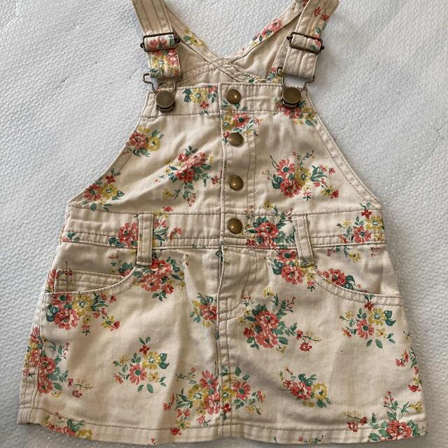Branshes(ブランシェス)の花柄ジャンバースカート キッズ/ベビー/マタニティのベビー服(~85cm)(カバーオール)の商品写真